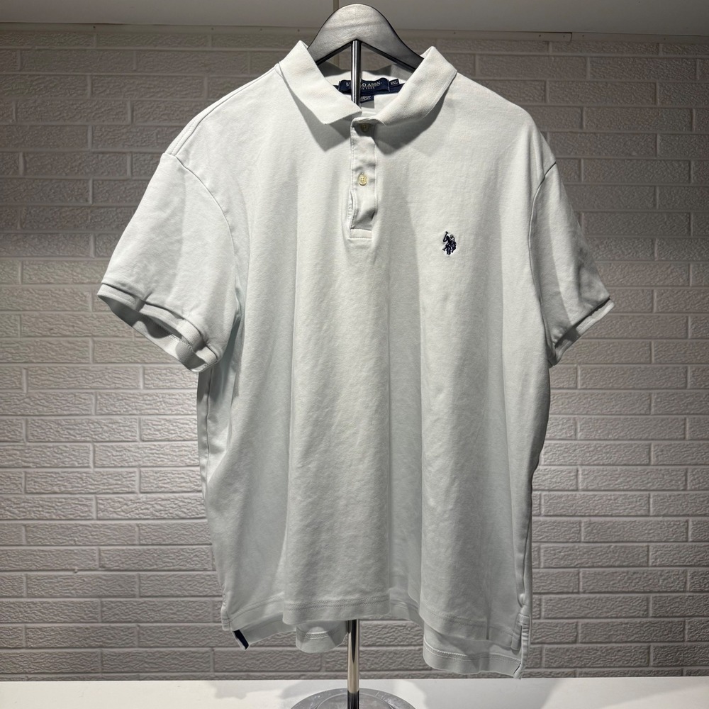 US Polo Assn Mens XXL Light Blue Short Sleeve Collared Polo Shirt Embroidered Lo